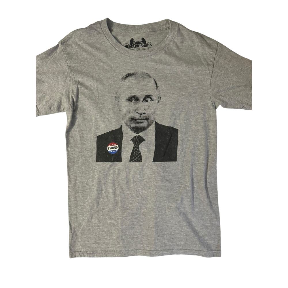 Headline Shirts Vladimir Putin I Voted Sticker Sarcastic T Shirt Small